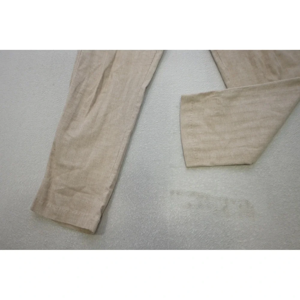 Abercrombie & Fitch Straight Stretch Pants Mens 32x30 Beige Herringbone Pants